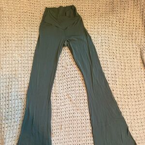 Aerie OFFLINE High Rise Flare Pants in Dark Green